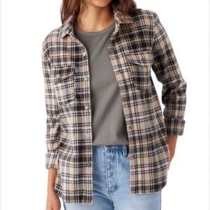 O'Neill Gray and Pink Plaid Shirt